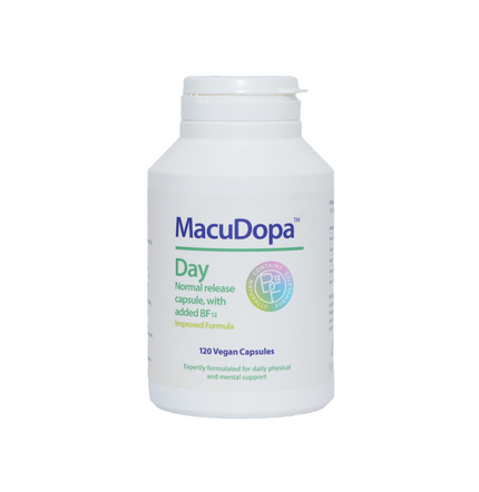 MacuDopa Day supplement bottle on a white background