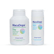 Two bottles of MacuDopa, one labeled 'Day' and the other 'Night', on a white background.